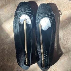 Studio 1886 Never worn Black Crystal-Embellished Ballet Flats Size 9
